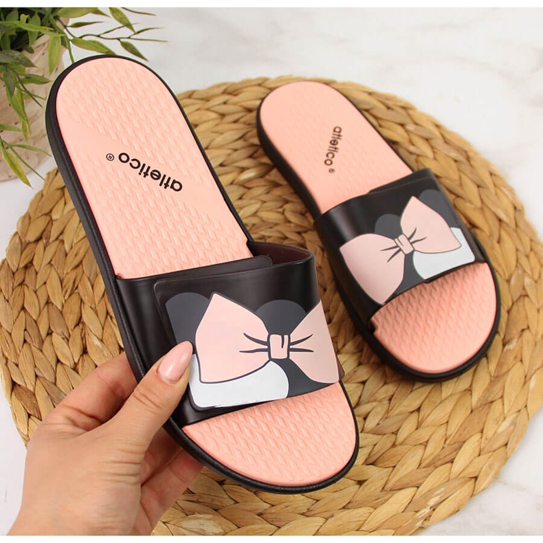 Atletico Sapatilhas de praia pretas de velcro pretas do Atlético preto 2