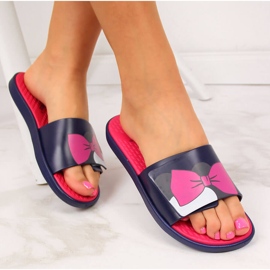 Atletico Chinelos de praia femininos Atlético azul marinho com velcro azul-marinho 1