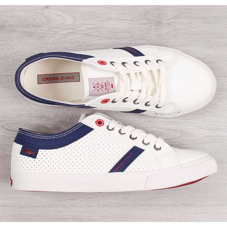 Tênis cano baixo de couro ecológico para homem Cross Jeans II1R4005C branco 1