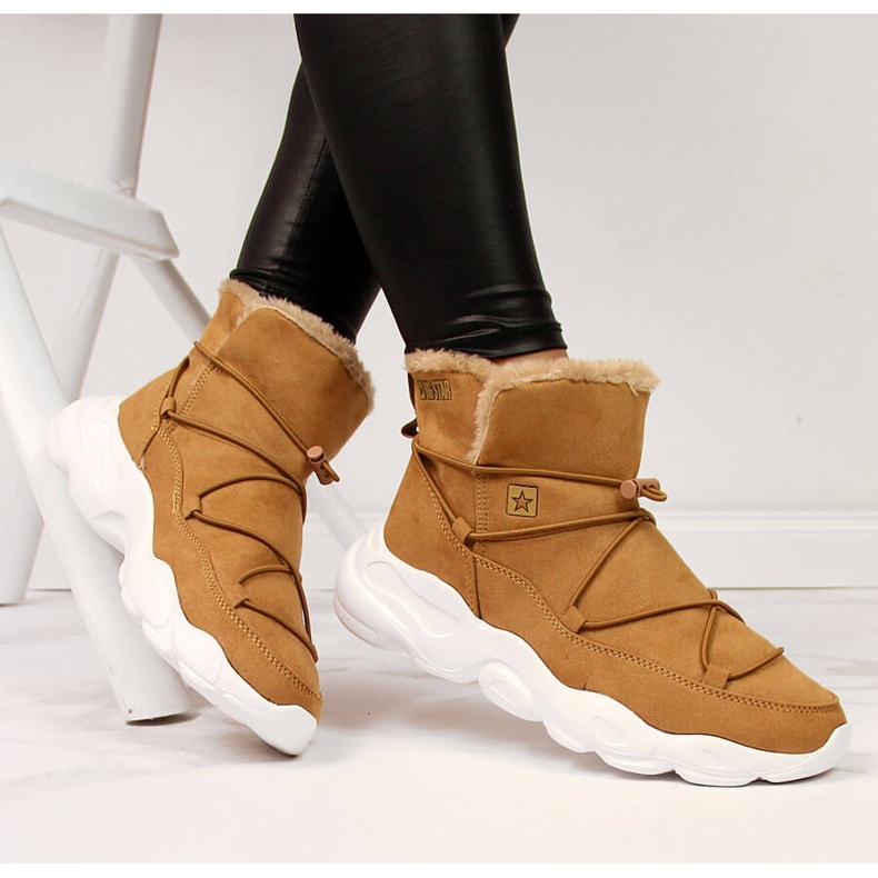 Botas de neve femininas camelo Big Star II274266 marrom 1