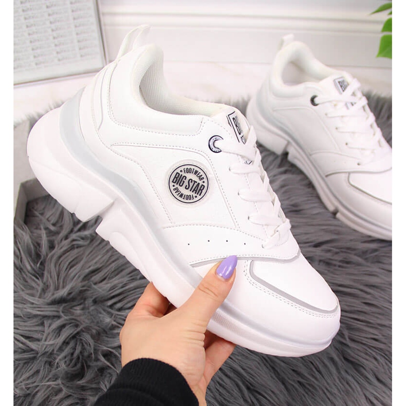 Calçados esportivos femininos na plataforma branca Big Star II274314 branco 2