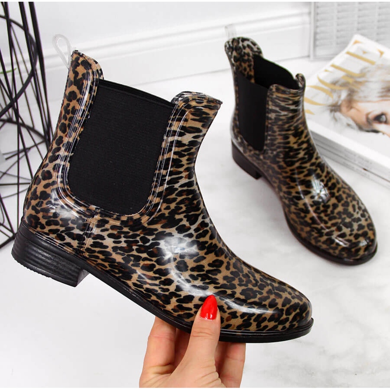 Galochas femininas botas Chelsea marrom leopardo T.Sokolski 2
