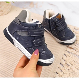 Botas de inverno para menino com velcro azul marinho American Club azul-marinho 1