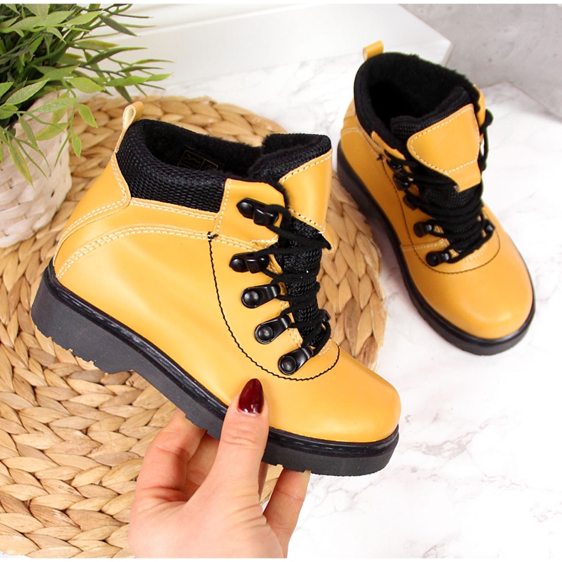 Botas de menino, camelo quente Kornecki 6737 amarelo 1
