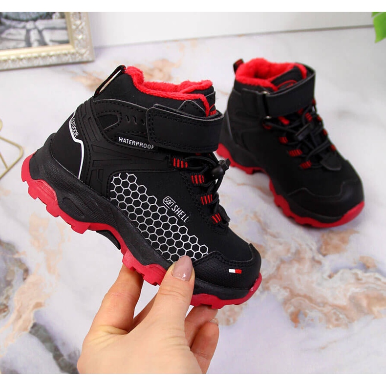 Botas de neve para crianças impermeável American Club pretas preto 1