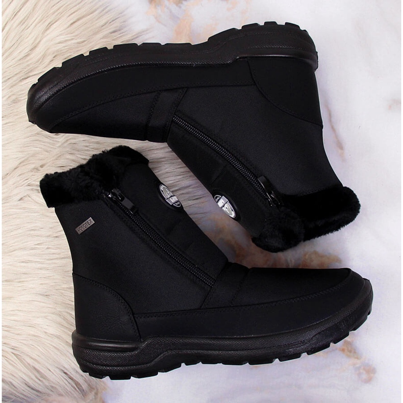 Botas de neve com isolamento impermeável de mulher Galop preto 2