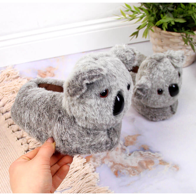 Chinelos de bebê coala doméstico animais de estimação cinza 1