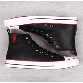 Tênis cano alto masculino com couro ecológico preto Big Star JJ174070 2