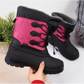 Botas de neve com isolamento impermeável de mulher rosa Gallop preto 1