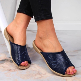 Chinelos de cortiça de mulher marinha Befado home azul marinho 1