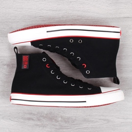 Tênis masculino têxtil preto de cano alto Big Star JJ174065 2