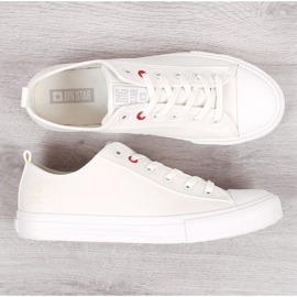 Tênis cano baixo branco de couro ecológico de homem Big Star JJ174006 1