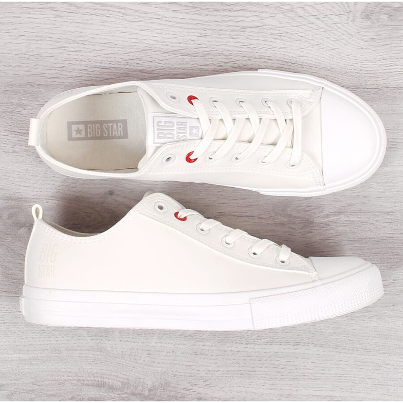 Tênis cano baixo branco de couro ecológico de homem Big Star JJ174006 1