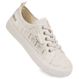 Tênis de renda branca para meninas Big Star JJ374012 branco 1