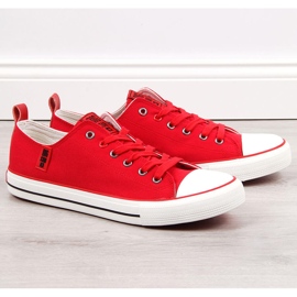 Tênis baixo masculino vermelho, têxtil Big Star JJ174063 1