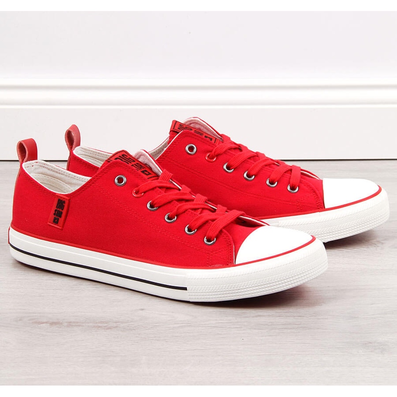 Tênis baixo masculino vermelho, têxtil Big Star JJ174063 1