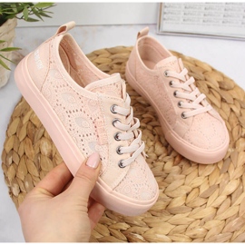 Ténis de menina em renda rosa claro Big Star JJ374006 1