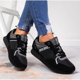 Sapatos esportivos de couro preto Big Star JJ274284 1