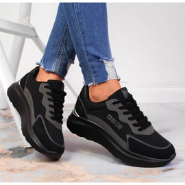 Sapatos esportivos de plataforma Black Big Star JJ274989 preto 1