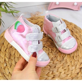 Sapatos de menina com velcro Kornecki 6790 rosa 1