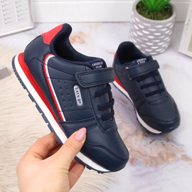 Sapatos esportivos de velcro azul marinho American Club para crianças azul-marinho 1