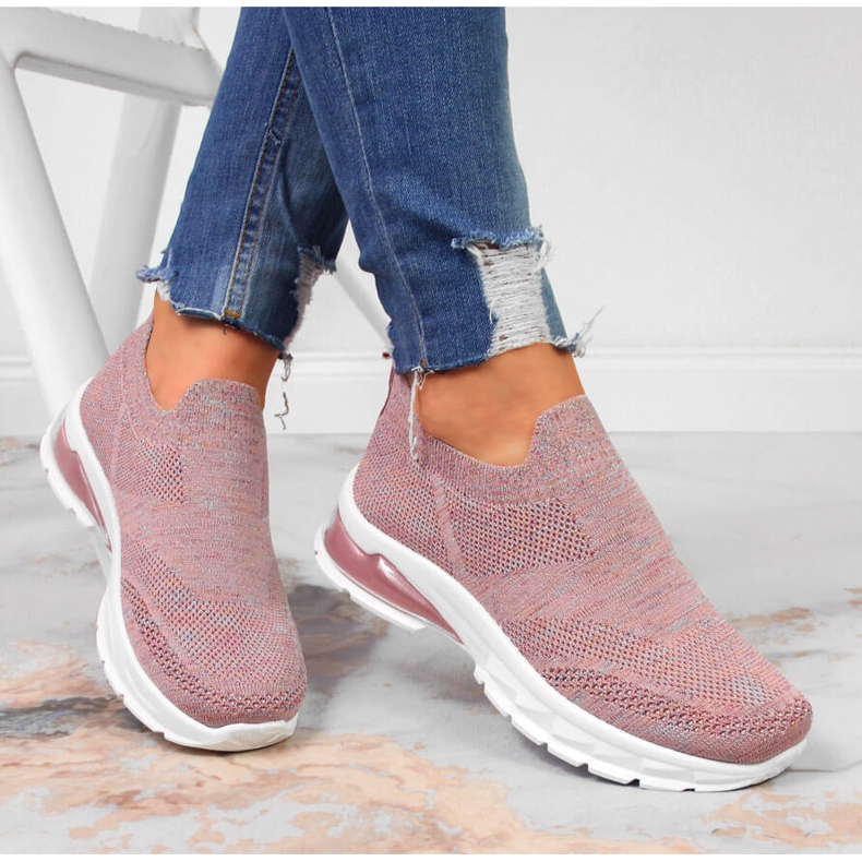Sapatos esportivos femininos deslizam em Potocki rosa 1