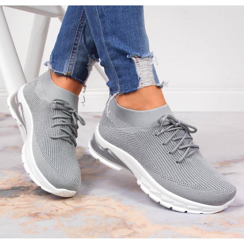 Tênis esportivo feminino meias cinza Potocki 1