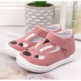 Sapatos de menina, coelhinhos rosa de velcro Kornecki 6480 1
