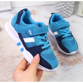 Sapatos de desporto de menino com velcro azul Befado azul marinho 1