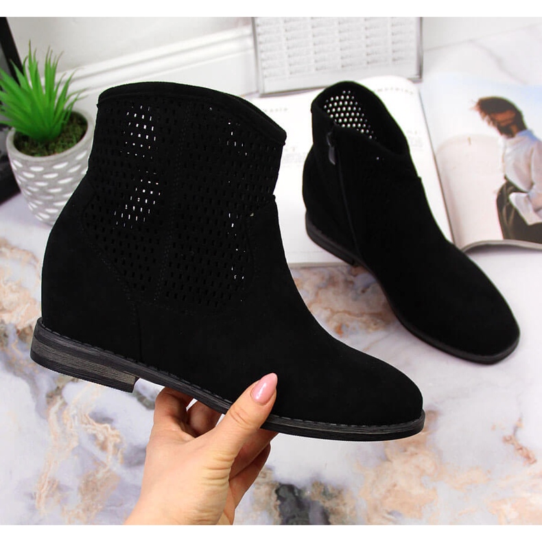 S.Barski Bota de cano baixo para mulher preta por S. Barski preto 1