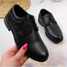 Sapatos pretos formais de menino do American Club 1