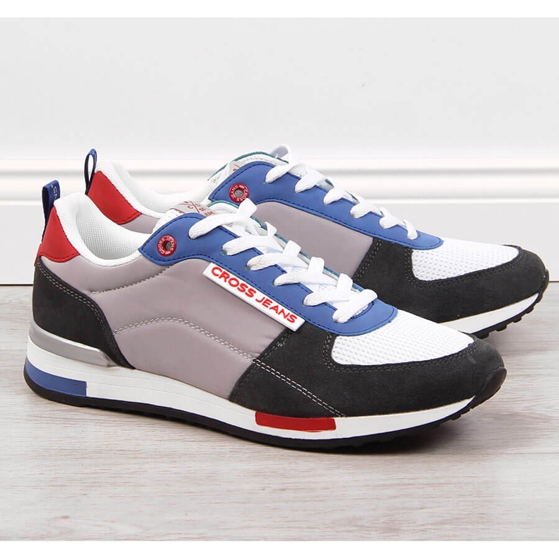 Cross Jeans JJ1R4010C sapatos esportivos de couro para homem cinza 1