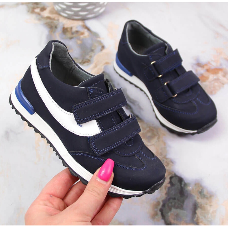 Sapatos de menino com velcro azul marinho Kornecki 6122 1