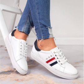 Sapatos femininos de couro, tênis branco Vinceza 1