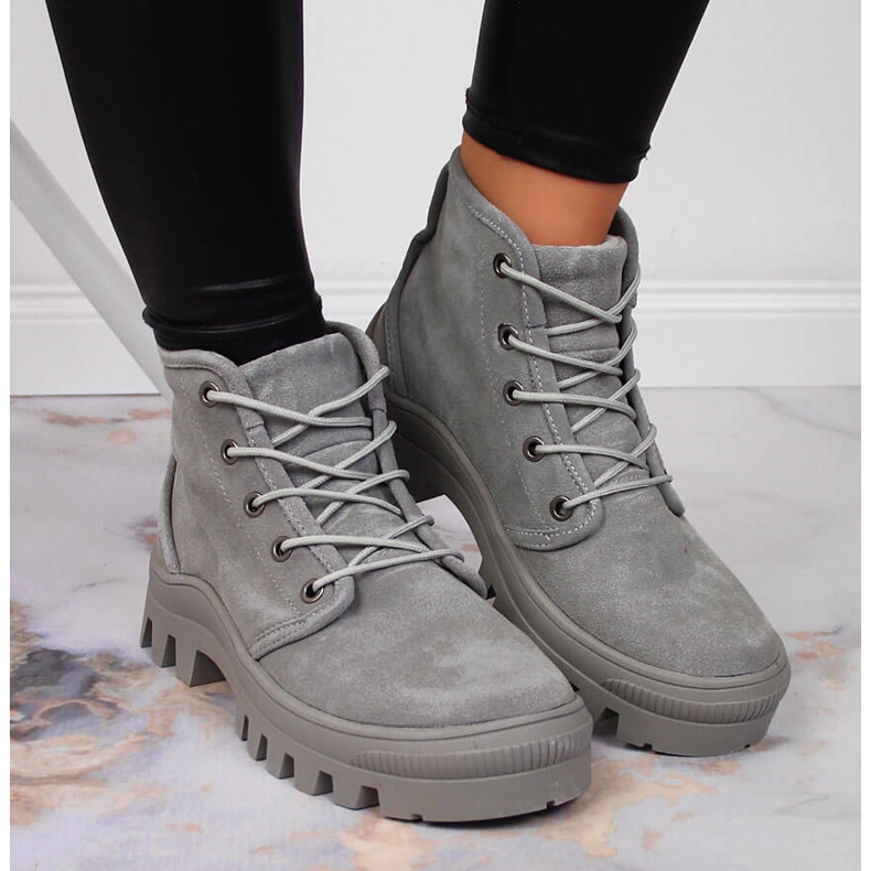 Bota sapatilha feminina de couro Filippo cinza 2