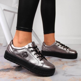 Sapatos femininos de couro prata Filippo prata 2