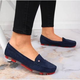 Mocassins de pele de camurça azul marinho para mulher Filippo 2