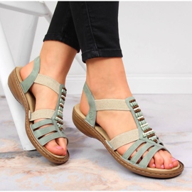 Sandálias femininas Green Rieker 60851-52 com elásticos verde 1 Sandálias femininas Green Rieker 60851-52 com elásticos verde 1