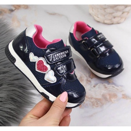 Tênis esportivo feminino American Club azul marinho rosa 1