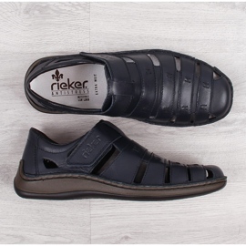 Sapatos de verão de velcro para homens Rieker 05279-14 preto 1