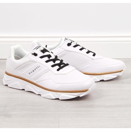 Sapatos esportivos casuais masculinos brancos Bugatti JJ153186 1