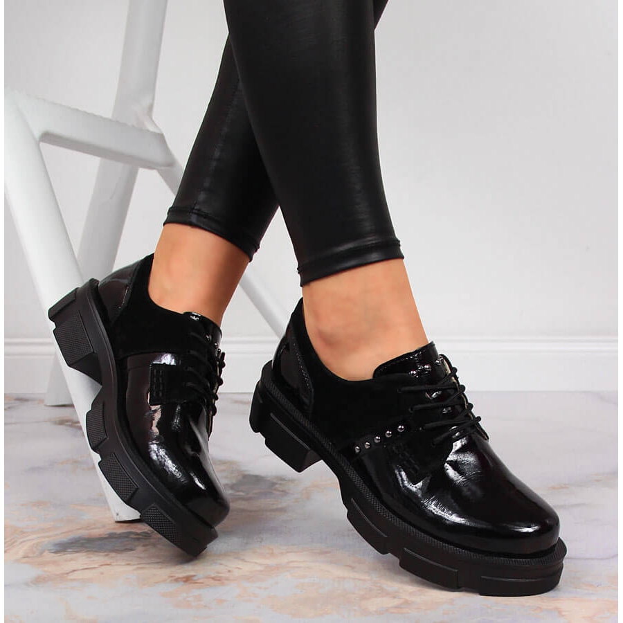 Sapatos de plataforma feminina com cordões, sapatilhas casuais para  senhoras, sapatos femininos para outono, novo creeper