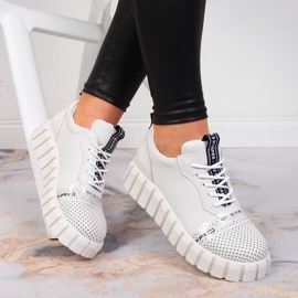 Sapatos femininos de couro na plataforma branca Artiker branco 1