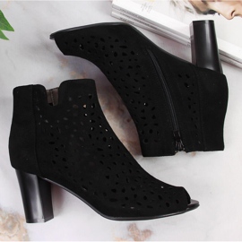 Botas femininas de primavera em um poste a céu aberto Jezzi preto 2