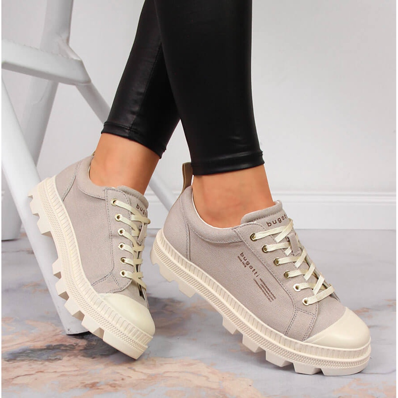 Tênis feminino na plataforma bege Bugatti JJ253026 1