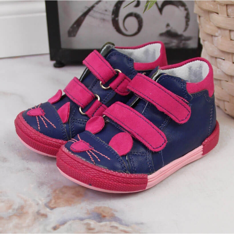 Sapatos de menina com velcro azul marinho Kornecki 6776 2