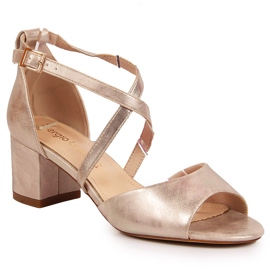 Sandálias femininas no poste de ouro por Sergio Leone dourado 1