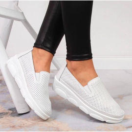 Sapatos de couro feminino confortáveis, Jezzi branco 1