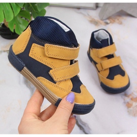 Sapatos de menino com velcro camel Kornecki 6785 castanho preto 1