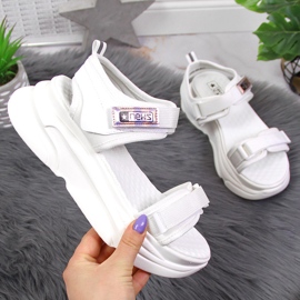 News Sandálias brancas femininas na plataforma esportiva NOTÍCIAS branco 1